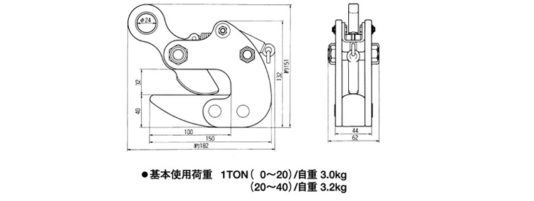 NETSUREN EP钢管吊钳尺寸、参数